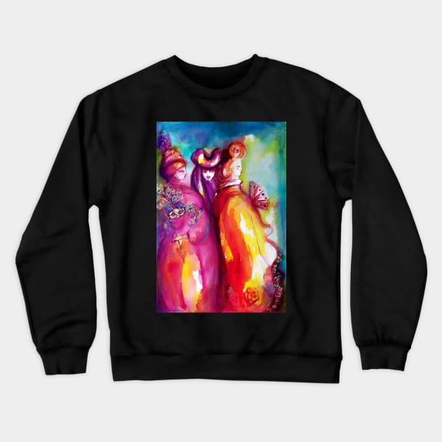 THE THIRD MASK / Venetian Carnival Masquerade Crewneck Sweatshirt by BulganLumini